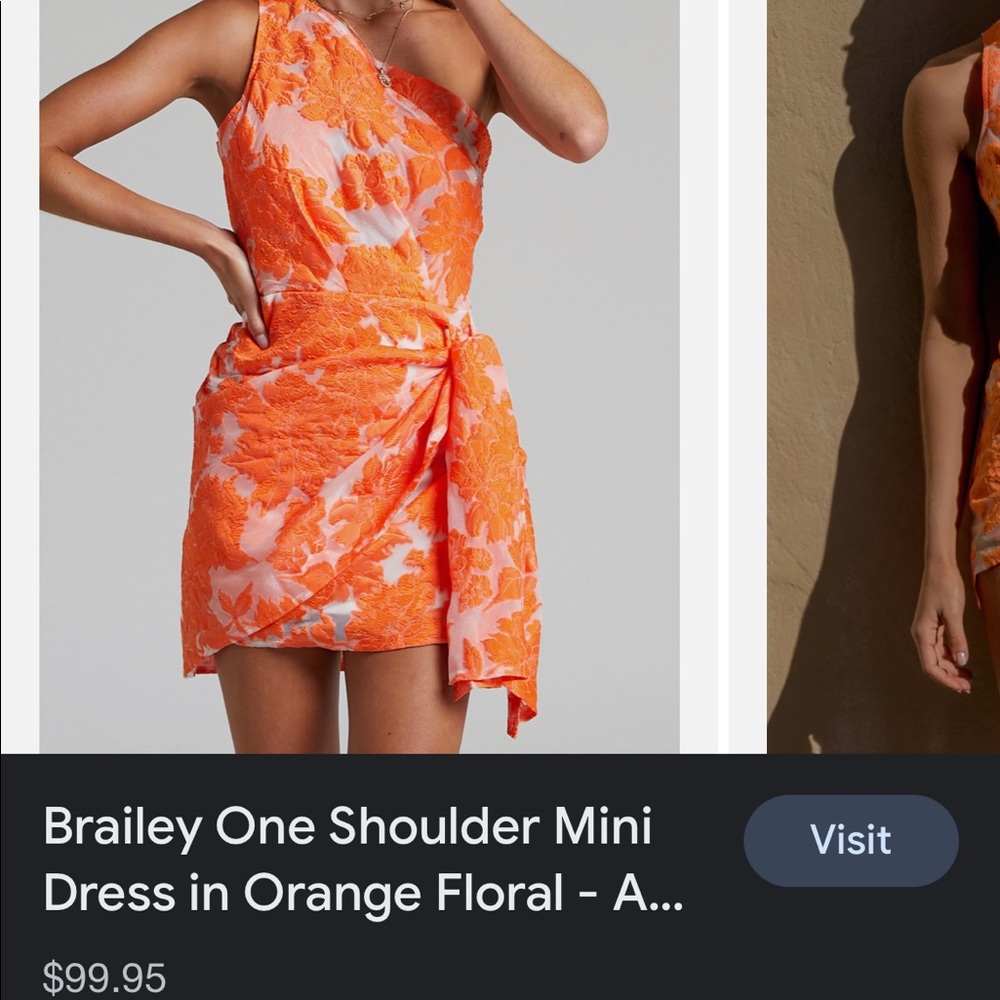 SUPER CUTE Orange & White ShowPo Dress // Size M // WORN ONCE